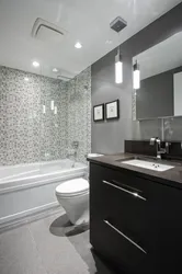 Gray bathroom design photo for small