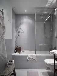 Gray bathroom design photo for small
