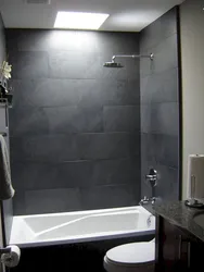 Gray bathroom design photo for small