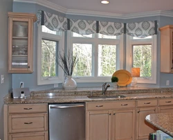 Curtains in the kitchen photo in a modern style interior