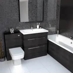 Black furniture in the bathroom photo