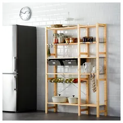 Wooden Rack For The Kitchen Interior Photo