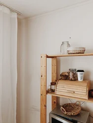 Wooden Rack For The Kitchen Interior Photo