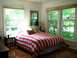 Photo bedroom design with two windows