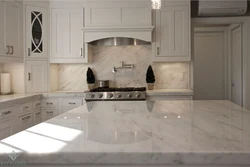 Marble countertop for the kitchen photo in the kitchen interior