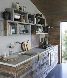 Wooden loft kitchen photo
