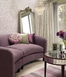 Dusty Rose Sofa In The Living Room Interior