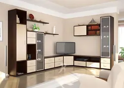Modular corner walls for the living room photo