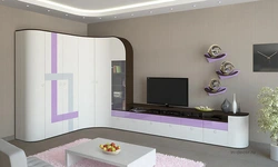Modular corner walls for the living room photo