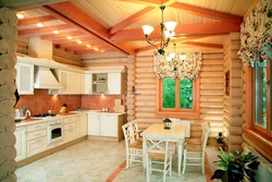 Log houses kitchen interior