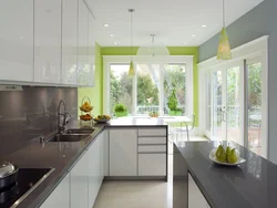 Kitchen gray light green photo