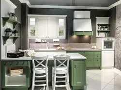 Kitchen gray light green photo