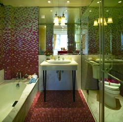 Mosaic tiles in a small bathroom photo