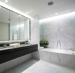 Marble Tiles In The Bathroom Interior
