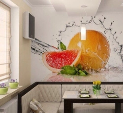 Kitchen Design With 3D Photo Wallpaper