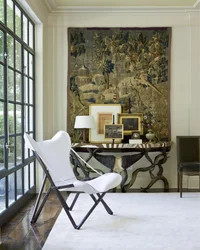 Living room with tapestry photo