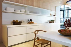 Kitchens with open upper cabinets photo