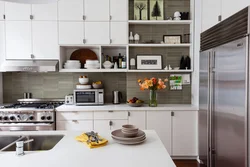 Kitchens with open upper cabinets photo