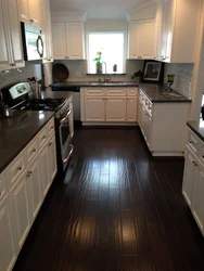 Dark Floor Kitchen Photo Design