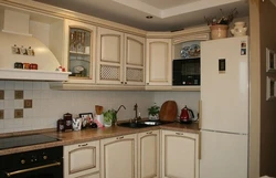Beige Refrigerator In The Kitchen Photo