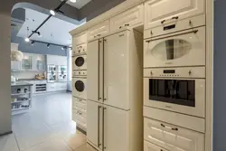 Beige Refrigerator In The Kitchen Photo