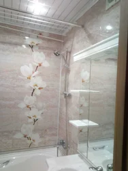 Bathroom renovation using plastic photo panels