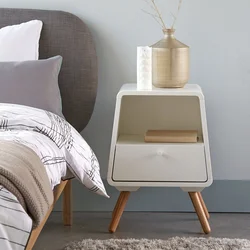 Bedside table in the bedroom interior