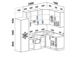 Corner kitchen 2 by 2 5 design