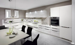 Glossy Kitchen In A Modern Style Photo White