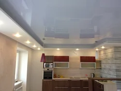 Glossy ceilings in kitchens in the interior