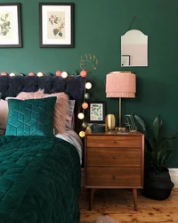 Кровать Зеленая В Интерьере Спальни