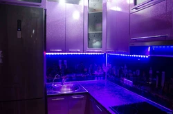 Kitchen With LED Strip Photo Lighting
