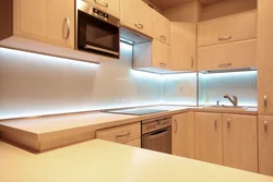 Kitchen with LED strip photo lighting