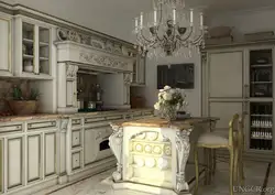 Кухні стыль барока ў інтэр'еры фота