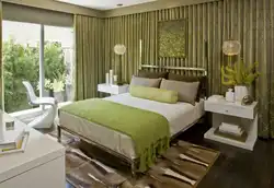 Bedroom in light green tones photo