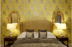 Combination Of Gold In The Bedroom Interior