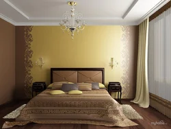 Combination of gold in the bedroom interior
