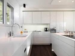 Modern kitchen design corner white photo