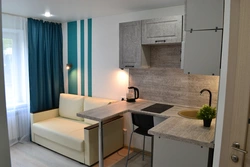 Дизайн комнаты в общежитии 18 кв м с кухней фото