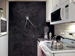 Decorative plaster for the kitchen photo of a small kitchen