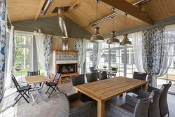 Kitchen on the terrace of a country house photo