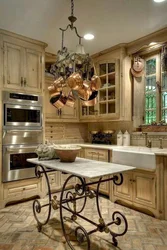 Chandeliers In The Interior Of A Provence Kitchen Photo
