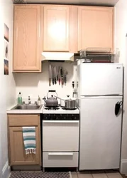 Маленькие Кухни Прямые Фото С Холодильником
