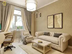 Combination Of Beige In The Living Room Interior Photo