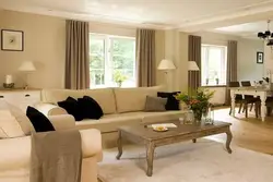 Combination Of Beige In The Living Room Interior Photo
