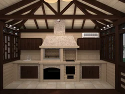 Летняя кухня с мангалом фото проекты