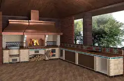 Летняя кухня с мангальной зоной фото проекты