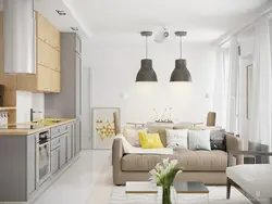 Kitchens in light colors with a sofa photo