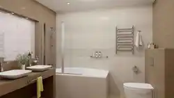 Дизайн ванной комнаты бежево серый