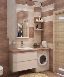 Small wood-effect bathroom tiles photo